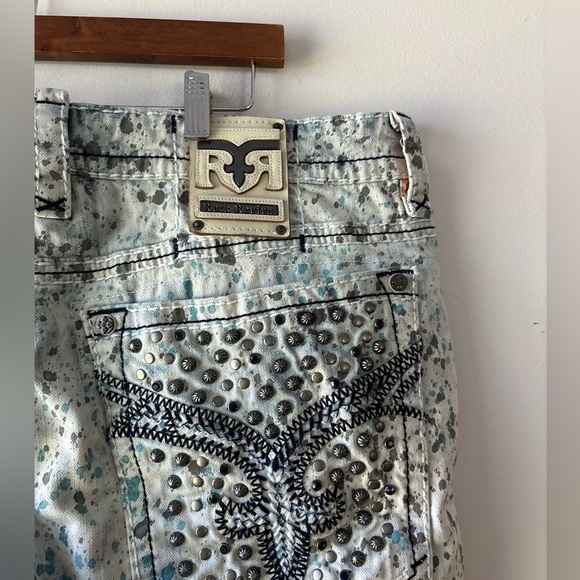 Men’s Rock Revival distressed denim shorts size 42 - Picture 5 of 11
